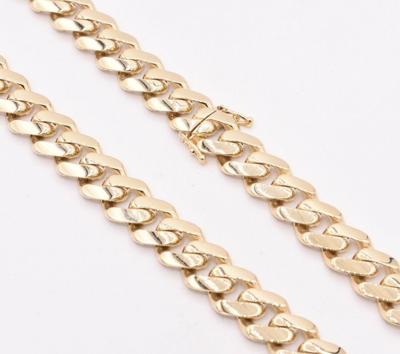 Pre-owned Bayam 11mm Mens Miami Cuban Royal Link Chain Necklace Box Clasp Real 10k Yellow Gold In 20"