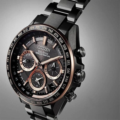 Pre-owned Citizen Cc4016-67e [attesa Eco-drive Gps Act Black Titanium Series]