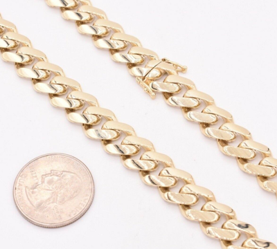 Pre-owned Bayam 11mm Mens Miami Cuban Royal Link Chain Necklace Box Clasp Real 10k Yellow Gold In 20"