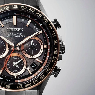 Pre-owned Citizen Cc4016-67e [attesa Eco-drive Gps Act Black Titanium Series]