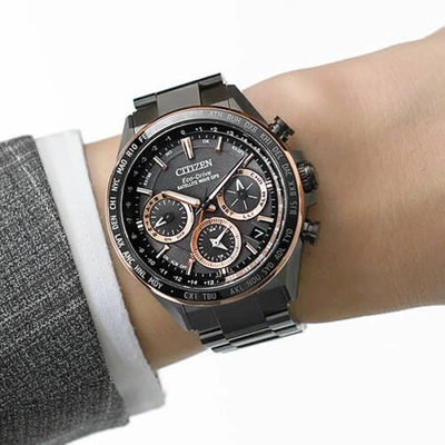 Pre-owned Citizen Cc4016-67e [attesa Eco-drive Gps Act Black Titanium Series]