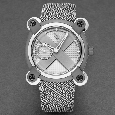 Pre-owned Rj-romain Jerome Romain Jerome Men's Moon Invader Grey Dial Fabric Strap Rjmauin.020.03