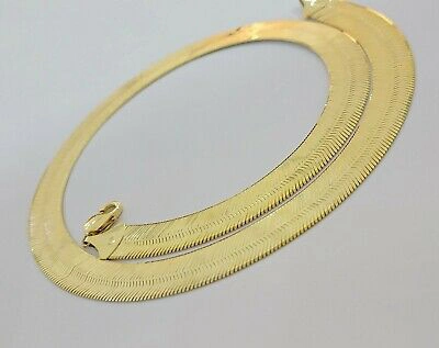 Pre-owned My Elite Jeweler Real 10k Gold Herringbone Chain Necklace 15mm 18"-24" 10kt Yellow Gold Solid