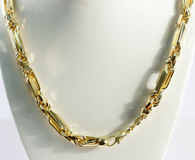Pre-owned Gd Diamond 182.50 Gram 14k Yellow Gold Solid Men's Figarope Milano Chain Necklace 26" 9 Mm