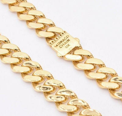 Pre-owned Bayam 15mm Mens Miami Cuban Diamond Cut Royal Link Chain Necklace Real 10k Yellow Gold In 24"
