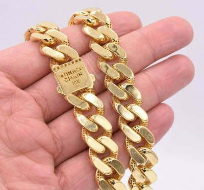 Pre-owned Bayam 15mm Mens Miami Cuban Diamond Cut Royal Link Chain Necklace Real 10k Yellow Gold In 24"