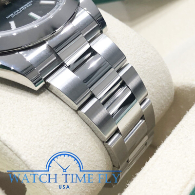 Pre-owned Rolex 126300 Datejust 41 Oyster Bracelet Black Index Stainless Steel Smooth Bezel