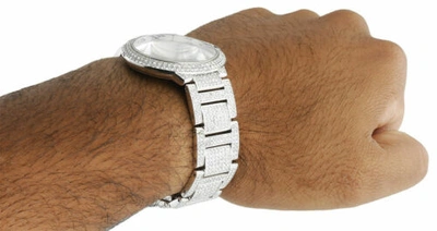Pre-owned Cartier Mens Ballon Bleu De  Large Fully Loaded Diamond 42mm Watch 14.50 Ct. In White