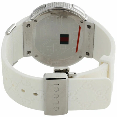 Pre-owned Gucci Brand Mens Diamond  Watch I  Digital White Band Ya114214 2.5 Ct. In I - J