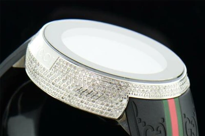 Pre-owned Gucci Brand Mens I- Digital White Diamond Watch 2.50 Ct. Ya114207