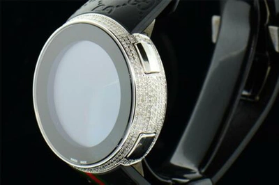 Pre-owned Gucci Brand Mens I- Digital White Diamond Watch 2.50 Ct. Ya114207