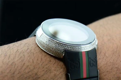 GUCCI Pre-owned Brand Mens I- Digital White Diamond Watch 2.50 Ct. Ya114207