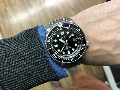 Pre owned Seiko Prospex Black Dial Re issue 1968 Divers Men s Watch Sla021 ModeSens