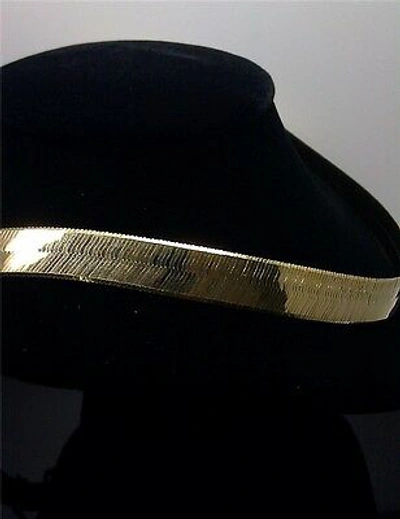 Pre-owned Gold And Diamond Real 10k Yellow Gold Herringbone Necklace 12mm 20" Inch Men Women