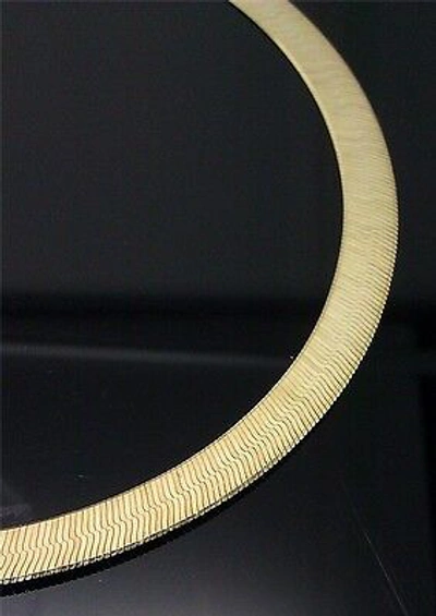 Pre-owned Gold And Diamond Real 10k Yellow Gold Herringbone Necklace 12mm 20" Inch Men Women