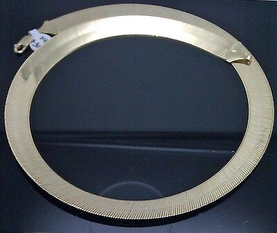 Pre-owned Gold And Diamond Real 10k Yellow Gold Herringbone Necklace 12mm 20" Inch Men Women