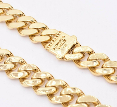 Pre-owned Bayam 17mm Mens Miami Cuban Royal Link Chain Necklace Box Clasp Real 10k Yellow Gold In 24"