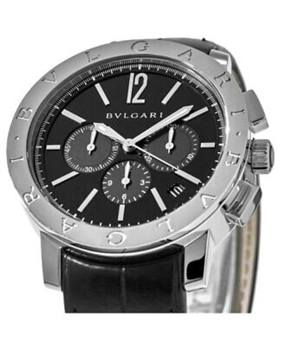 Pre-owned Bvlgari Bulgari Blvgari  Black Chronograph Automatic Men's Watch 102043
