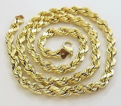 Real 10k Gold Rope Chain 18 10mm Men Choker Necklace Lobster lock –  Globalwatches10