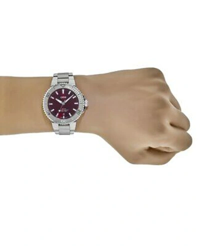 Pre-owned Oris Aquis Date Red Cherry Dial Men's Watch 01 733 7766 4158-07 8 22 05peb