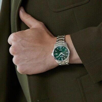 Pre-owned Seiko Presage Sharp-edged Series Green Dial Men's Watch Spb169