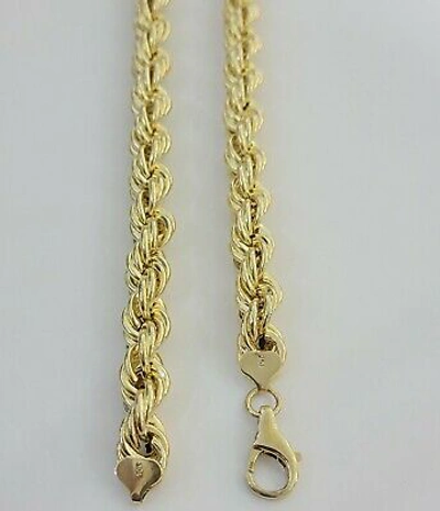 Pre-owned My Elite Jeweler Real 10k Gold Rope Chain Mens Necklace 12mm 22" 24" 26" 28" 30" 10kt Yellow Gold