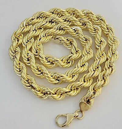 Pre-owned My Elite Jeweler Real 10k Gold Rope Chain Mens Necklace 12mm 22" 24" 26" 28" 30" 10kt Yellow Gold