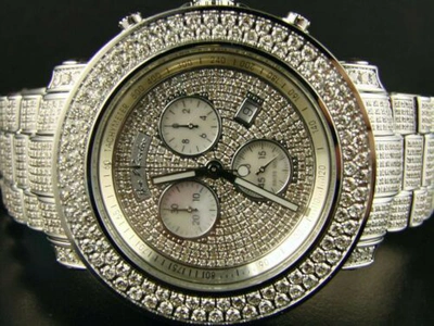 Pre-owned Joe Rodeo Mens 19.25 Ct Full  Junior Diamond Watch Jju36 In Gray