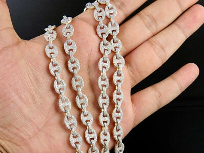 Pre-owned Jewelry Unlimited Men's 10k Yellow Gold Genuine Diamond Puff Mariner Gg Chain Necklace 11 1/2ct... In H-i