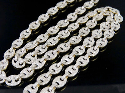 Pre-owned Jewelry Unlimited Men's 10k Yellow Gold Genuine Diamond Puff Mariner Gg Chain Necklace 11 1/2ct... In H-i