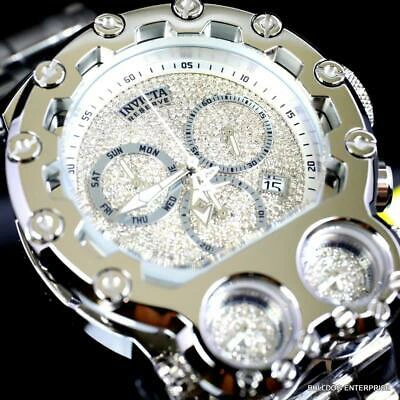 Pre-owned Invicta Bolt Magnum Tria 2.5 Ctw Diamond Steel Swiss Chronograph 52mm Watch