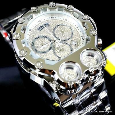 Pre-owned Invicta Bolt Magnum Tria 2.5 Ctw Diamond Steel Swiss Chronograph 52mm Watch