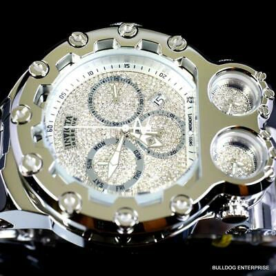 Pre-owned Invicta Bolt Magnum Tria 2.5 Ctw Diamond Steel Swiss Chronograph 52mm Watch