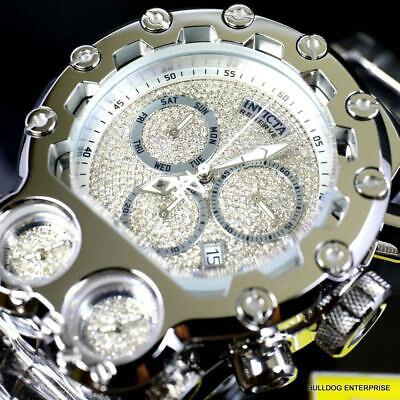 Pre-owned Invicta Bolt Magnum Tria 2.5 Ctw Diamond Steel Swiss Chronograph 52mm Watch