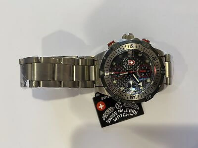 Pre-owned Swiss Military Cx  20000 Ft Diving Watch Guinness Record Eta 7750 Cosc Blk