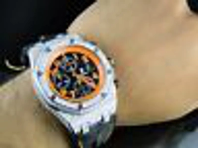 Pre-owned Audemars Piguet Custom Mens  Royal Oak Offshore Volcano Diamond Watch 12 Ct