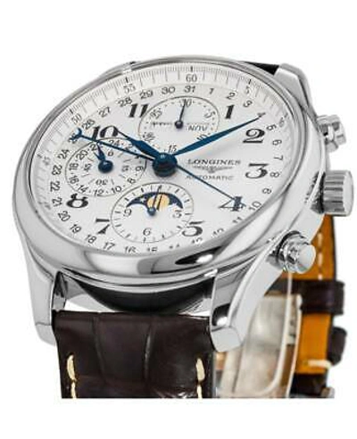 Pre-owned Longines Master Collection Moonphase 42mm Silver Men's Watch L2.773.4.78.3