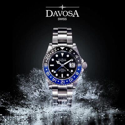 Pre-owned Davosa Swiss Ternos Batman Professional Tt Gmt 16157145 Automatic Men's Watch