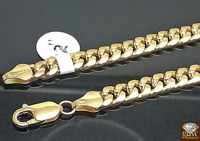 Pre-owned Globalwatches10 Real 10k Miami Cuban Chain Necklace 8mm 20" 22" 24" 26" 28" 30" Yellow Gold