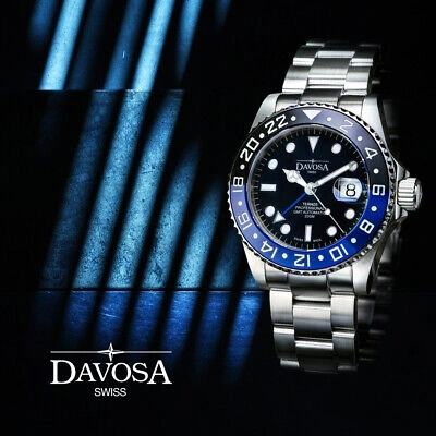 Pre-owned Davosa Swiss Ternos Batman Professional Tt Gmt 16157145 Automatic Men's Watch