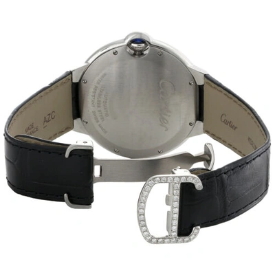 Pre-owned Cartier Ballon Bleu De  42mm Silver Dial Diamond Watch Ref. W69016z4 3.50 Ct. In White