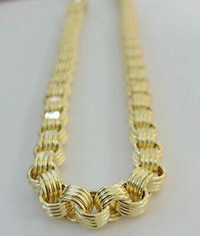 Pre-owned My Elite Jeweler Real 10k Gold Byzantine Chain Mens Necklace 11mm 22"-30" 10kt Yellow Gold ,thick
