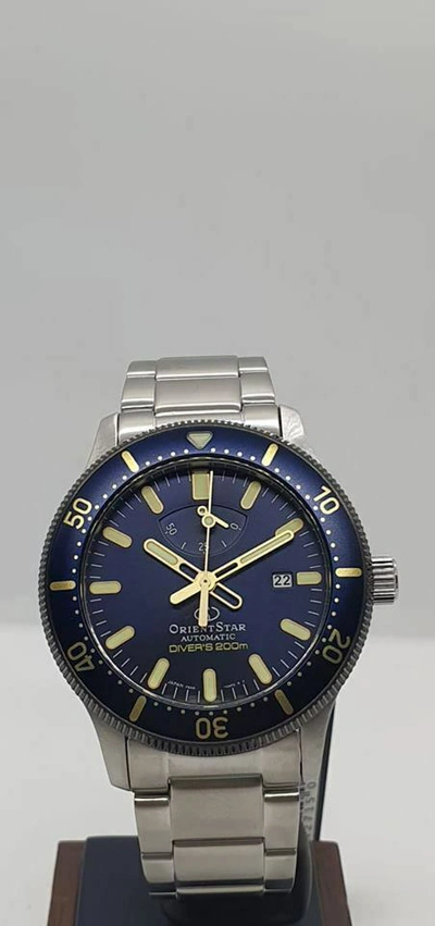 Pre-owned Orient Star Re-au0304l Limited Edition Blue Sapphire Extra Strap Japan Made