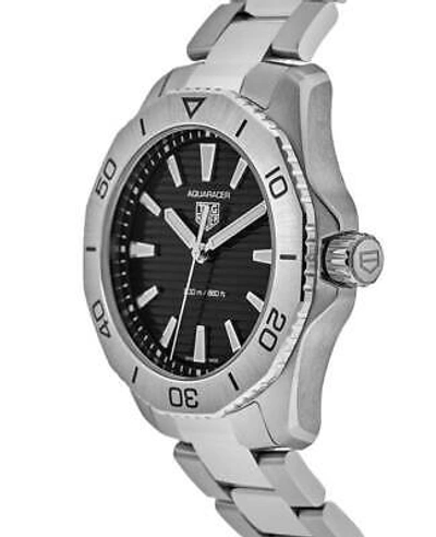 Pre-owned Tag Heuer Aquaracer Quartz Black Dial Steel Men's Watch Wbp1110.ba0627