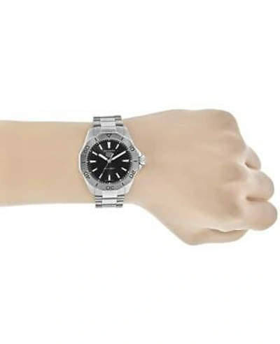 Pre-owned Tag Heuer Aquaracer Quartz Black Dial Steel Men's Watch Wbp1110.ba0627