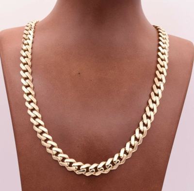Pre-owned Bayam 9mm Mens Miami Cuban Royal Link Chain Necklace Box Clasp Real 10k Yellow Gold In 20"
