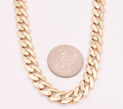 Pre-owned Bayam 9mm Mens Miami Cuban Royal Link Chain Necklace Box Clasp Real 10k Yellow Gold In 20"