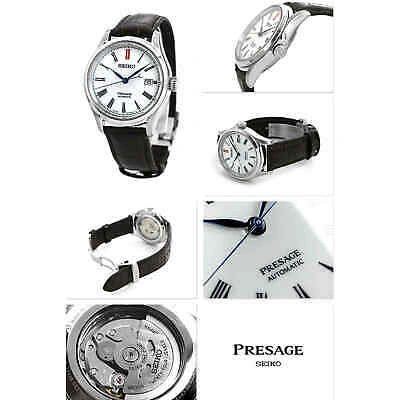 Pre-owned Seiko Presage Spb095j1 Automatic Arita Porcelain Dial Brown Leather Strap Watch In Misty Rose