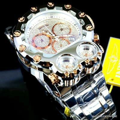 Pre-owned Invicta Bolt Magnum Tria 2.5 Ctw Diamond Rose Gold Two Tone Swiss 52mm Watch