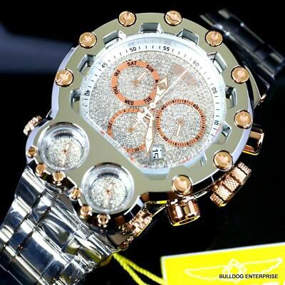 Pre-owned Invicta Bolt Magnum Tria 2.5 Ctw Diamond Rose Gold Two Tone Swiss 52mm Watch